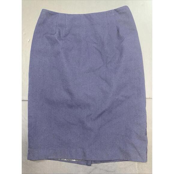 Pendleton Savvy Stretch Virgin Wool Skirt Navy Business Career Designer Luxury 6 - Picture 3 of 14